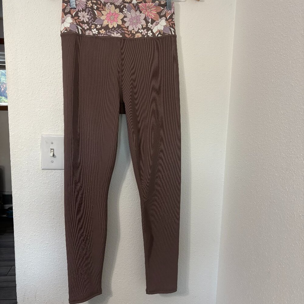 Z Supply Good Days Rib 7/8 Leggings in Twilight Sky Size Large New Activeware